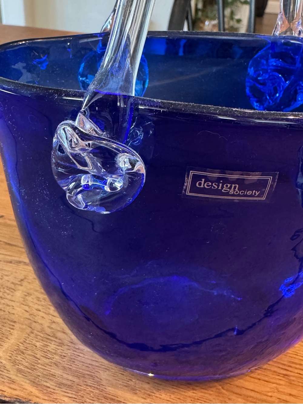 Design Society cobalt blue hand-blown glass purse vase - Picture 2 of 8